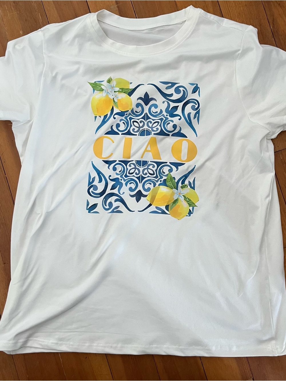 Ciao Lemon Tile Graphic Tee - White